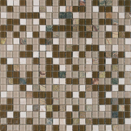 Мозаика Elada Mosaic Crystal+Stone HK-43, серо-зеленый, 327х327 мм