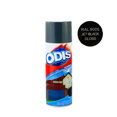 Аэрозольная краска ODIS Standart RAL 9005, чёрный янтарь глянцевый, 450 мл