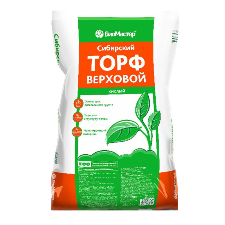 Сибирский  верховой торф кислый 10л Биомастер