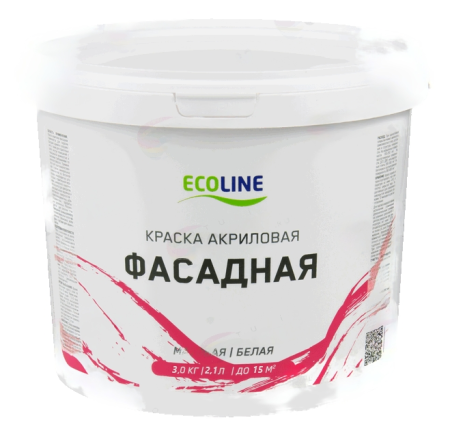 Краска акриловая фасадная 3,0 кг "ECOLINE"