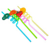 Трубочки для напитков 4шт, 260х5мм, "Фрукты-Крэйзи", цветные (437-028)