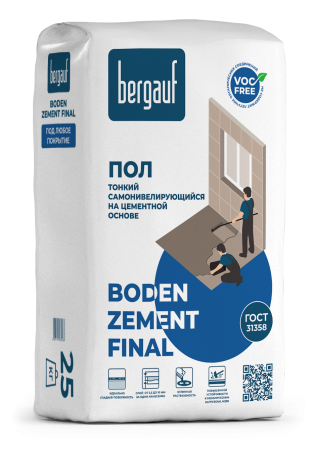 Самонивелирующийся пол Bergauf Boden Zement Final, 25 кг