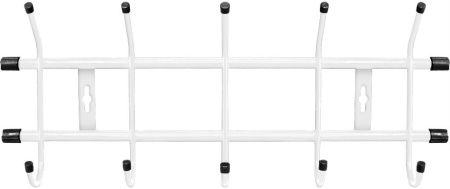Вешалка настенная 5 крючков, Белый ВН5 (485х180х67мм) (Ника)