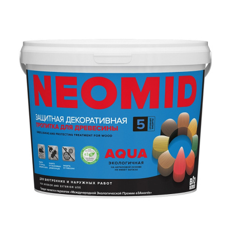 Защитная декоративная пропитка NEOMID Bio Color Aqua, кедр, 0,9 л