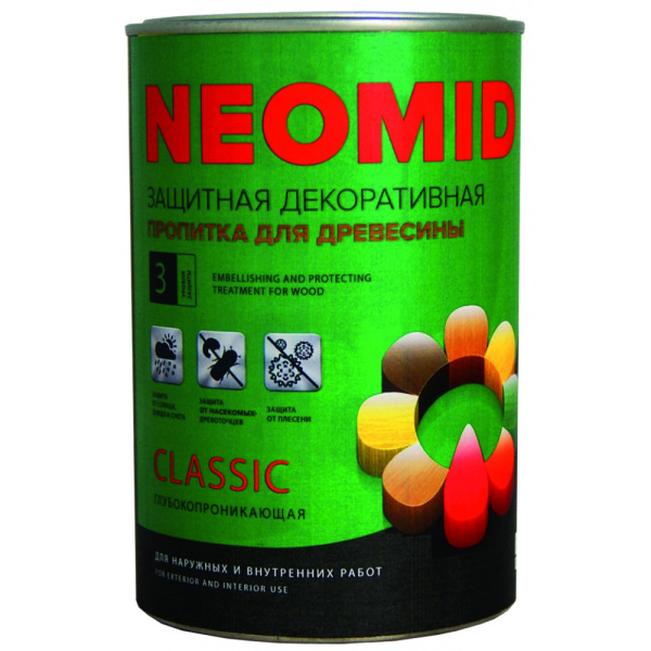 Защитная декоративная пропитка NEOMID Bio Color Classic, орех, 0,9 л