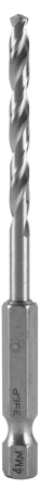 29623-4 ЗУБР ПРОФ-А 4.0х93мм, Сверло по металлу с шестигранным хвостовиком, сталь Р6М5, класс А