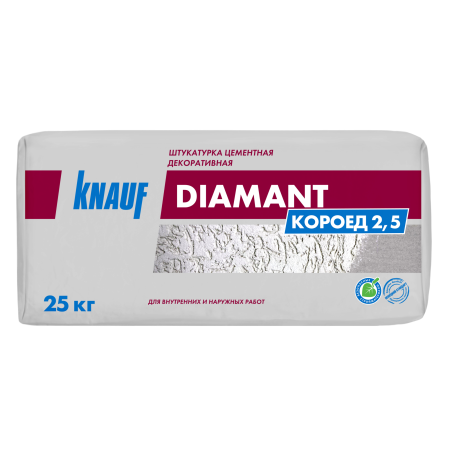 Штукатурка декоративная цементная Knauf Diamant 2,5, короед, 25 кг
