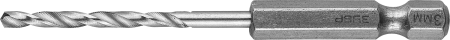 29623-3 ЗУБР ПРОФ-А 3.0х79мм, Сверло по металлу с шестигранным хвостовиком, сталь Р6М5, класс А