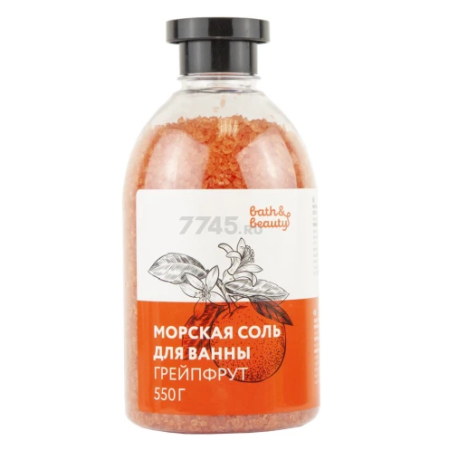 Морская соль для ванн Грейпфрут  550 г, Bath&beauty™
