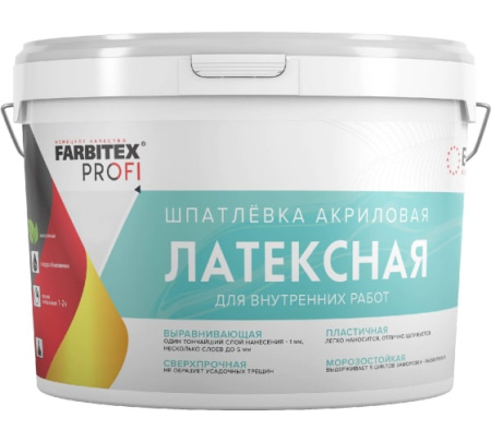 Шпатлевка акриловая латексная  1,5 кг(6) FARBITEX PROFI