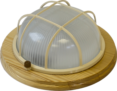 Termo 60 01 18 Светильник малый для бани/сауны круглый с реш,IP54 100Вт 1хЕ27,береза, раб.t до +130С