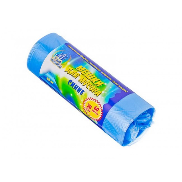 449-027 Мешки для мусора 60л, 20шт, 10 микрон, синие (ГЦ)