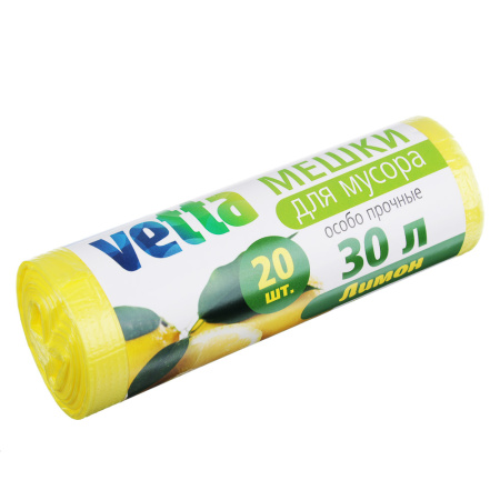 449-036 VETTA Мешки для мусора Bio 20шт, 30л, 9мкн, 4 аром.(ваниль, клубника, лимон, лаванда)