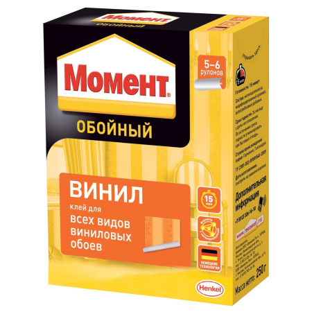 Клей обойный виниловый Момент Винил, 5-6 рулонов, 250 г