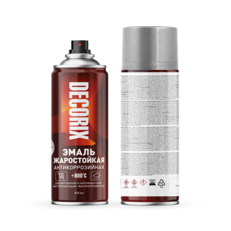 0157-06 DX Аэрозольная эмаль жаростойкая +800 DECORIX 520, белый  (520мл/200гр)  (12)