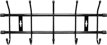 Вешалка настенная 5 крючков, Черный ВН5 (485х180х67мм) (Ника)